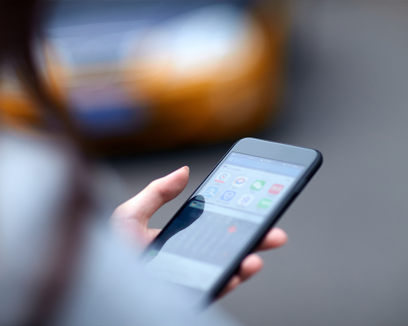 hand holding a smart phone