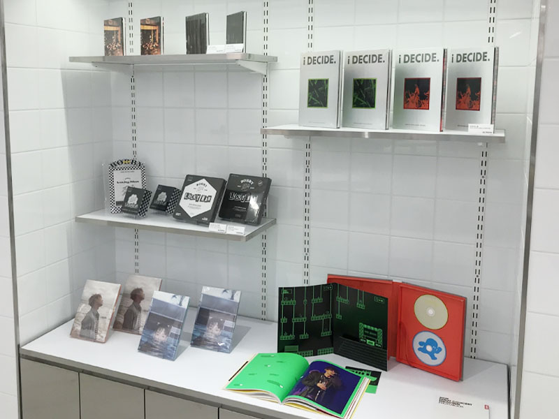 merchandise on display at YG the SameE cafe