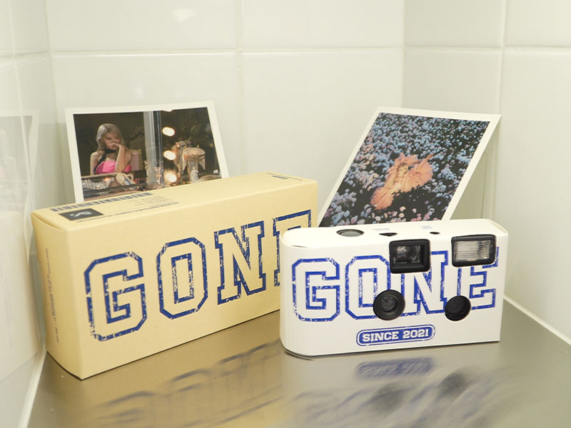 Rose Gone merchandise on display at YG the SameE cafe