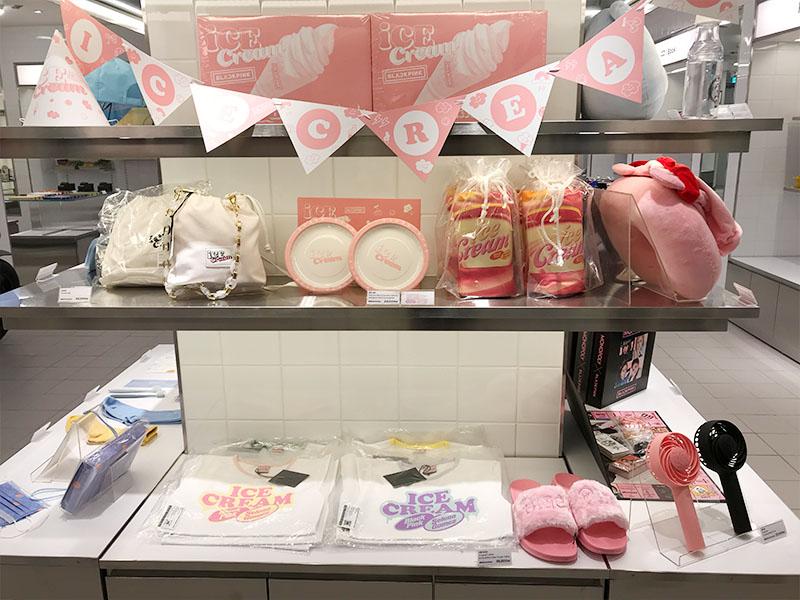 BLACKPINK merchandise on display at YG the SameE cafe