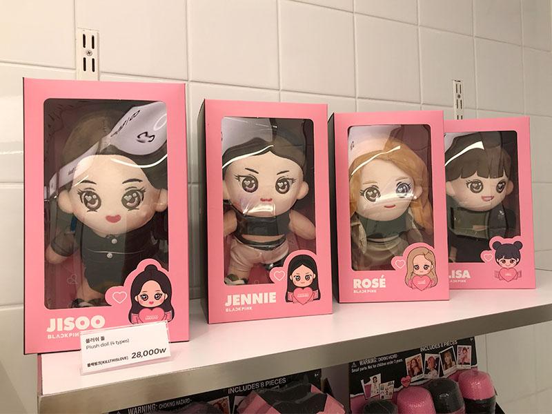 BLACKPINK plush doll on display at YG the SameE cafe