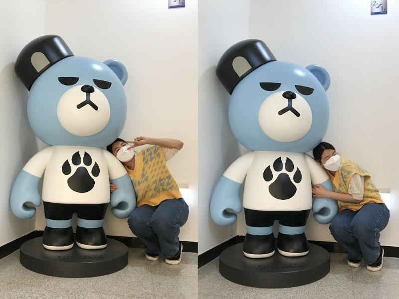 YG KRUNK sculpture at TheSameE cafe