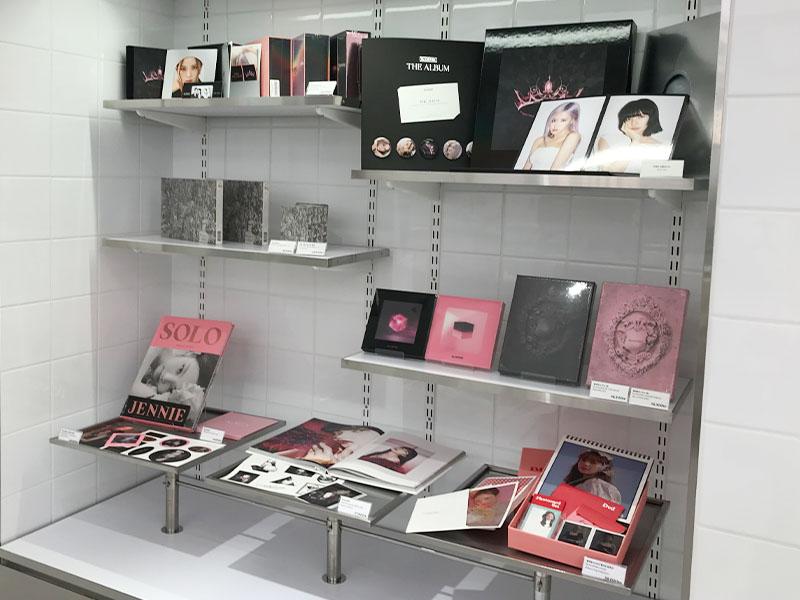 BLACKPINK merchandise on display at YG the SameE cafe