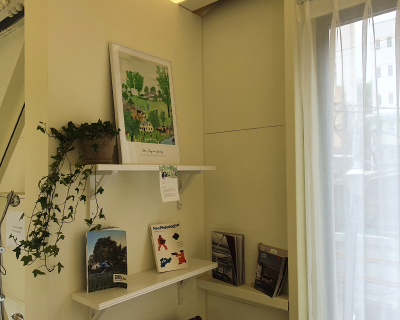 corner with shelves at Picniq Hongdae 2nd floor