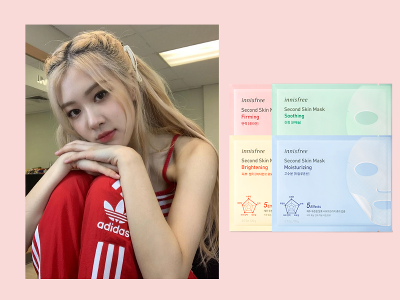 BLACKPINK Rosé偏愛的5合1大豆生物纖維水潤面膜，以發酵大豆製作，高貼合度及高效保濕效果，適合重要約會前使用。