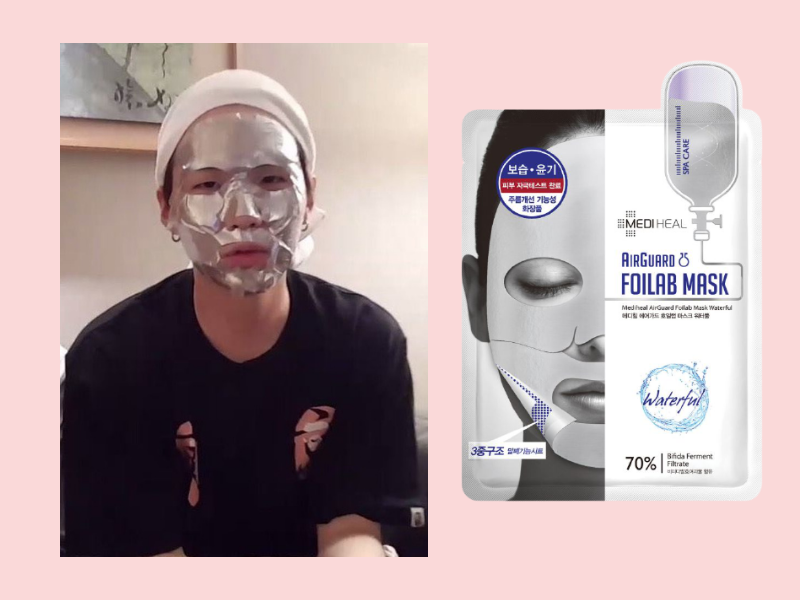 BTS Suga推薦的Mediheal銀箔保濕面膜，採用銀箔設計及多種天然成分製成，能有效滋潤肌膚。