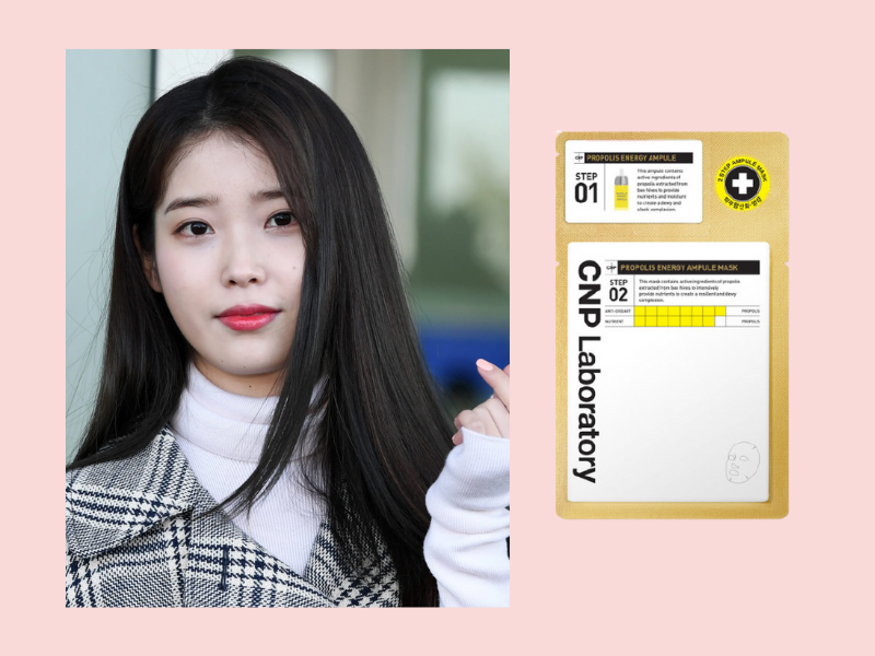 IU推薦的CNP蜂膠能量導入精華面膜，兩步驟提供抗衰老、改善皺紋及保濕提亮功效。