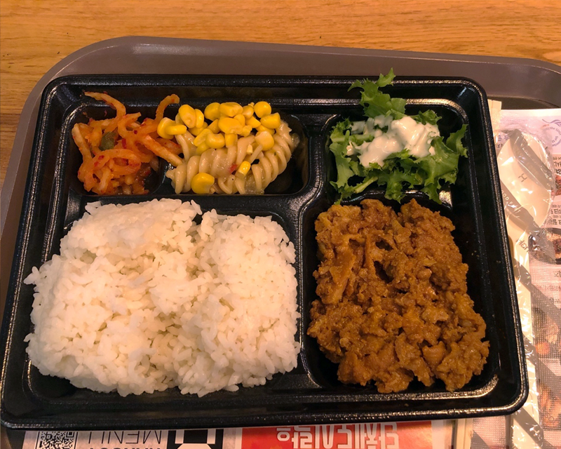 korean lunch set (dosirak) from korean franchise hansot
