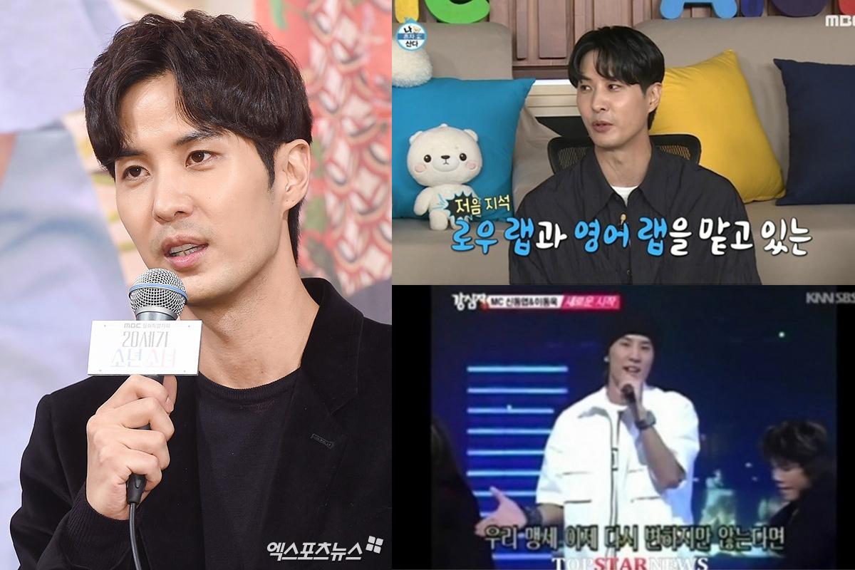 金知碩出席活動，手持麥克風。他以前是團體L.E.O的成員。