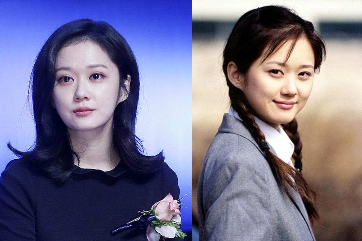 張娜拉穿著黑色衣服，手持花束。她是以2001年發行首張專輯的韓國演員。