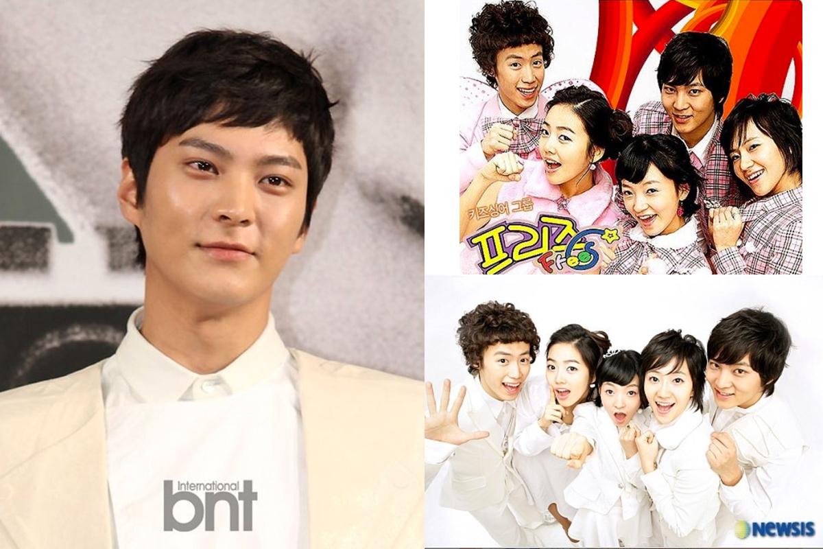 周元穿著白色西裝，參加活動。曾是5人組合Frees的成員。