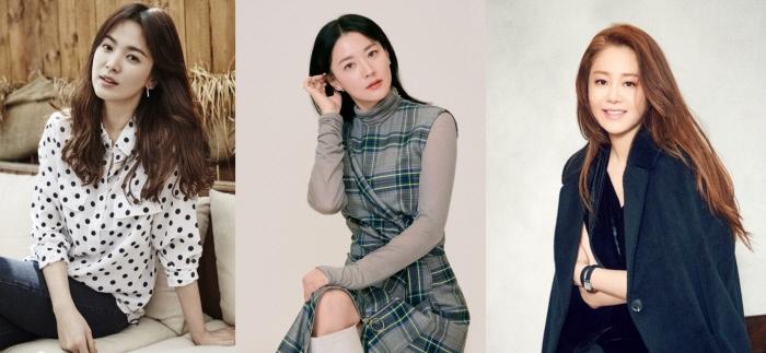 2021年下半期にドラマ復帰を果たす韓国の有名女優であるソン・ヘギョ、イ・ヨンエ、コ・ヒョンジョンのプロモーション画像。