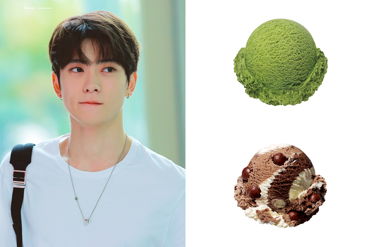 Jaehyun order at Baskin Robbins Green Tea, Puss in Boots