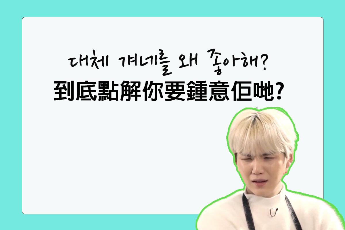 圖片展示了一句刺激粉絲的話，內容用韓文和中文寫著'到底點解你要鍾意佢哋？'，背景為綠色。