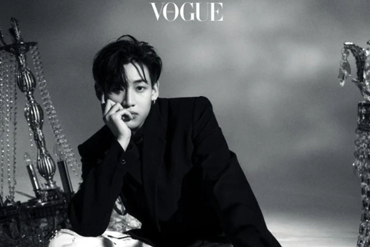 ศิลปิน BamBam ในภาพถ่ายภาษาเกาหลีที่มีการออกแบบสว่างและมืดด้วยแสงจากแฟลชและโคมไฟ