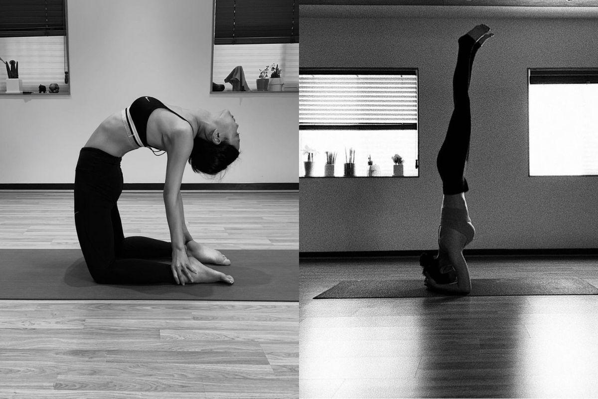 diễn viên youth of may go min si làm động tác headstand