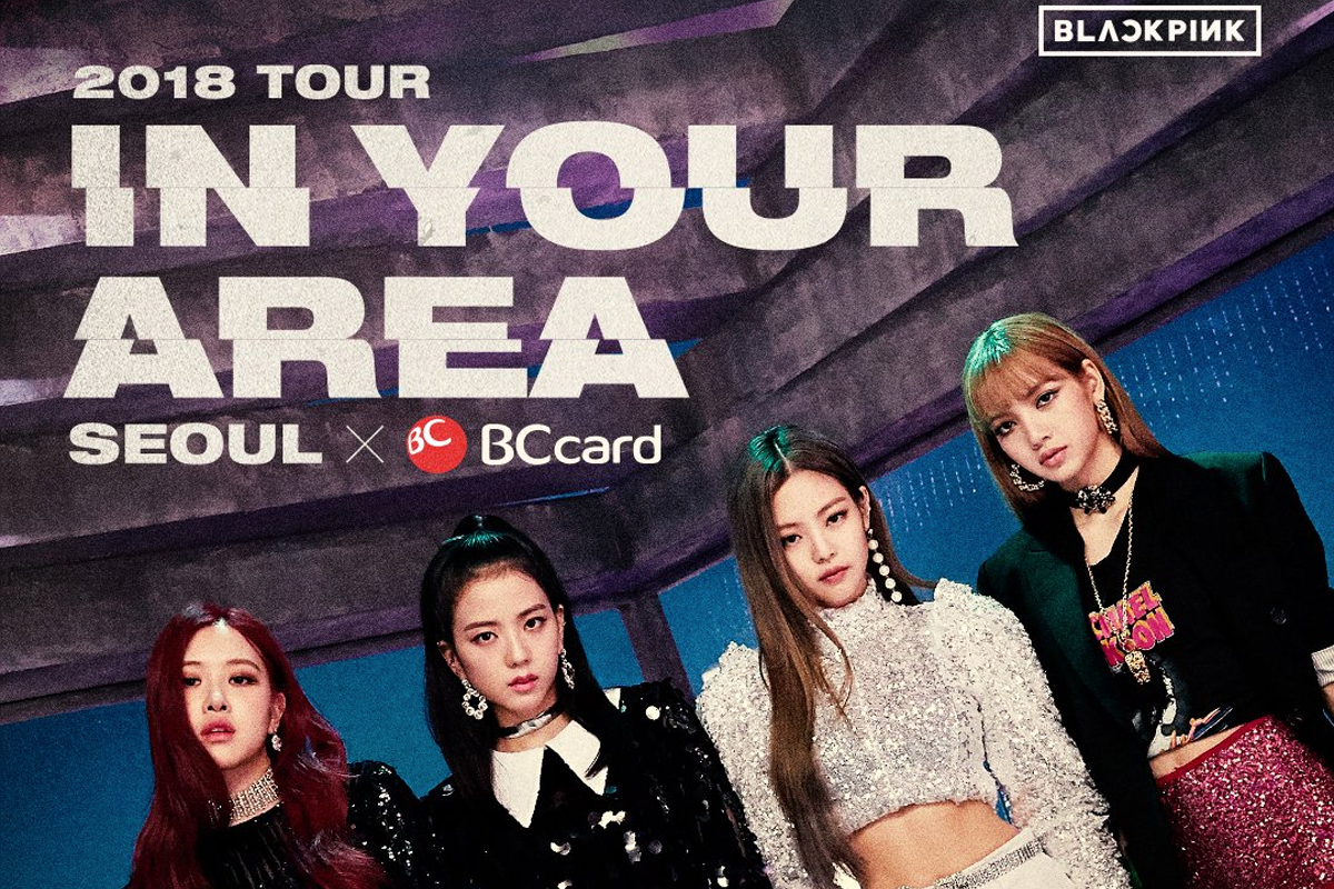 2018 BLACKPINK IN YOUR AREA 巡迴演唱會海報，呈現成員獨特風格。