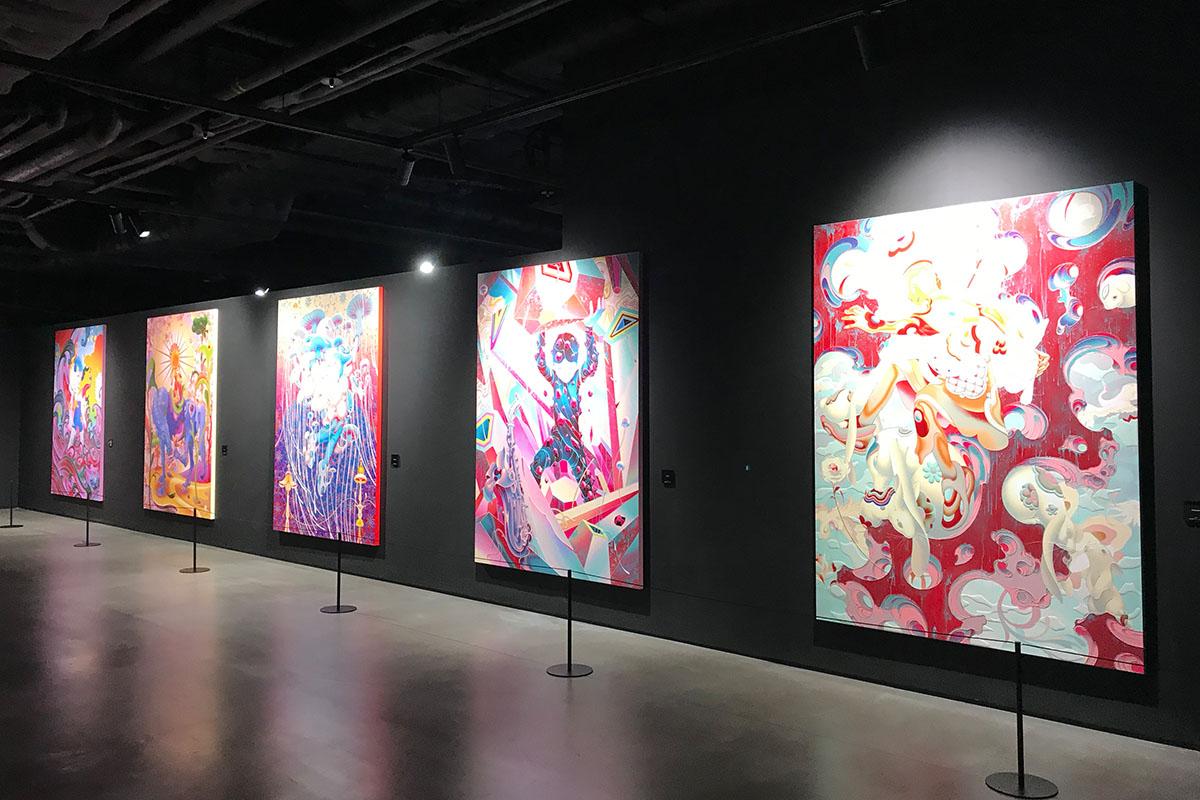 More bright and colorful paintings on display