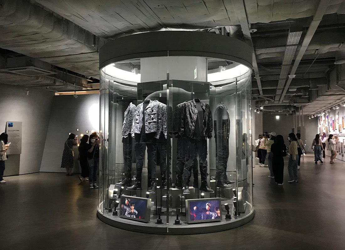 Costumes worn by Kpop artists on display