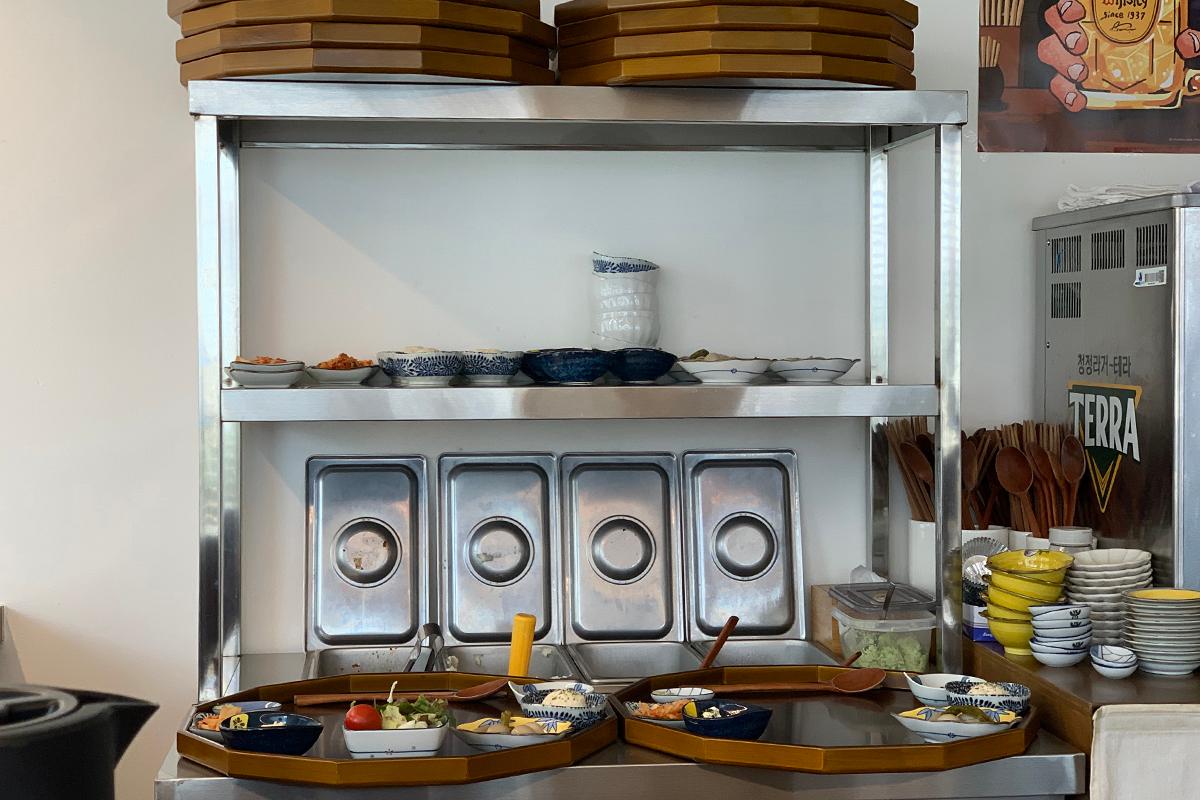 Prep area of restaurant in Busan