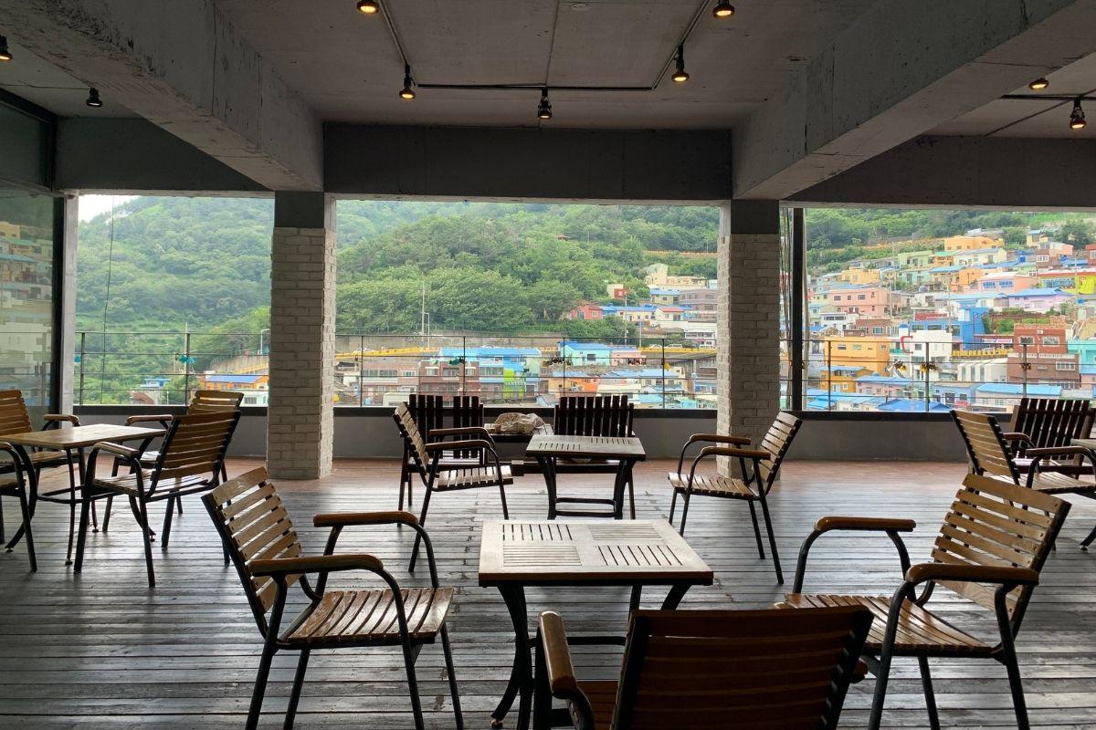 Outdoor seating area at CAFE AVANT GARDE