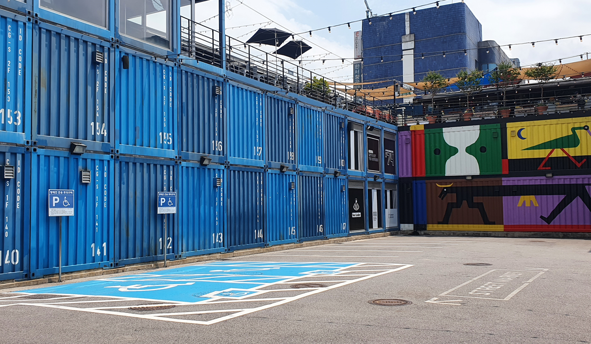 Exterior shot of Common Ground, a shopping center in Seoul