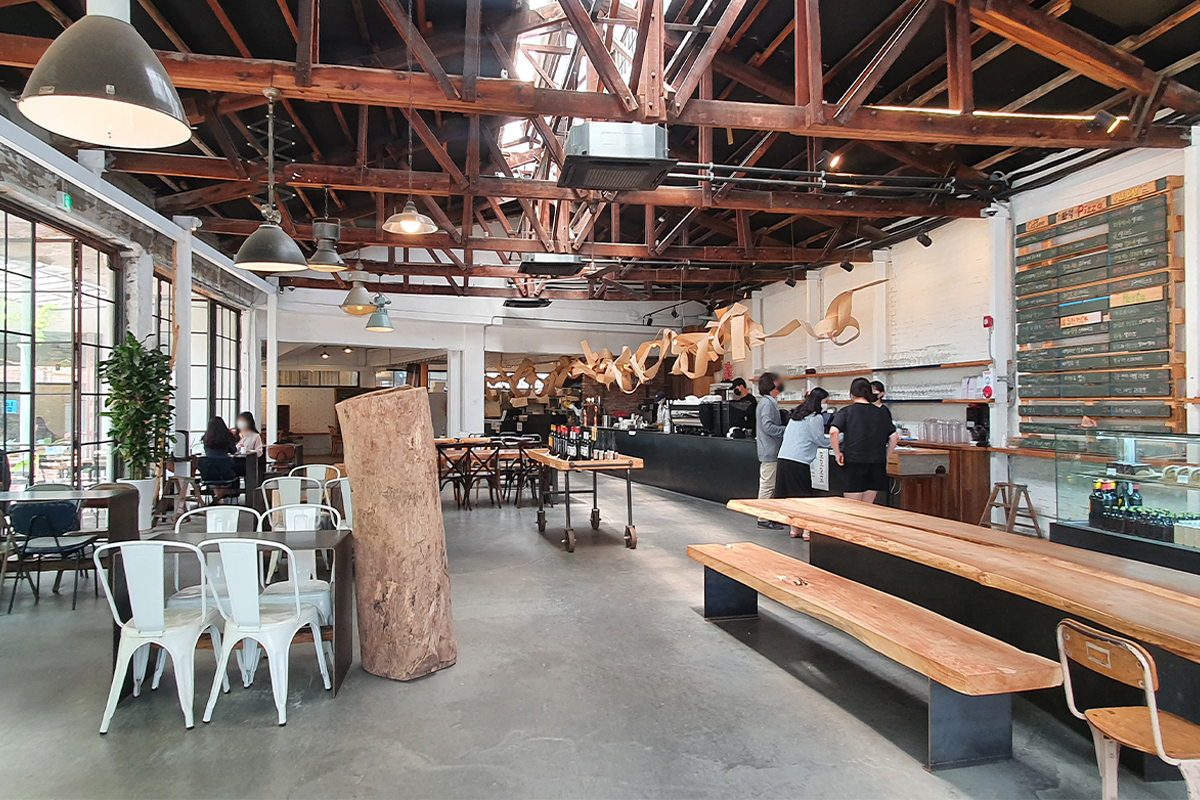 Interior shot of cafe where customers can order their food and drink