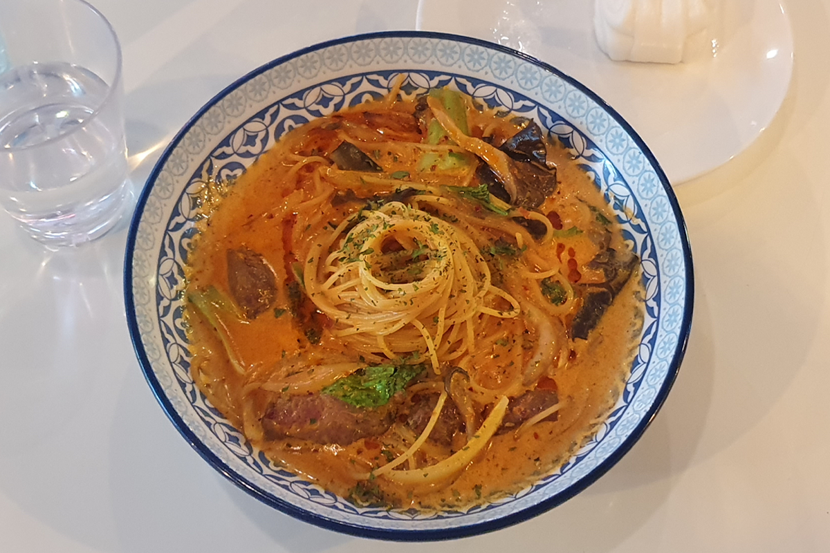 Pasta dish ordered at restaurant in Seoul