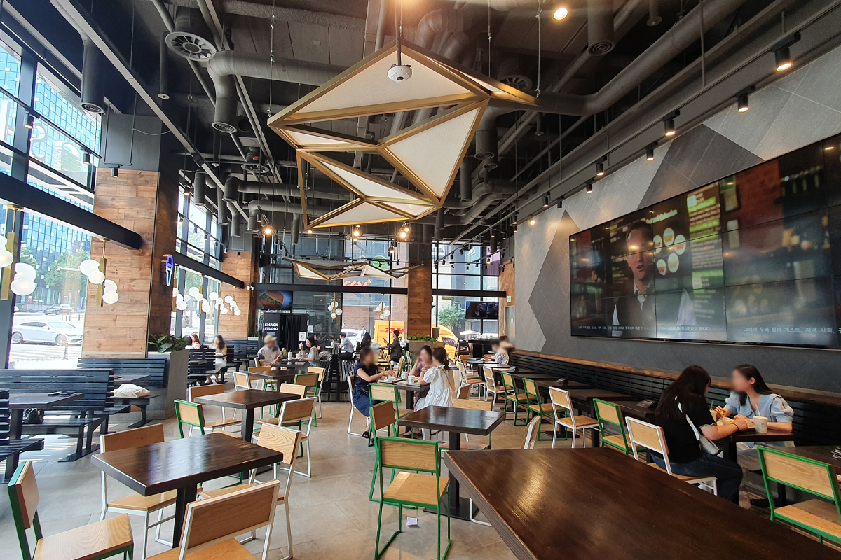 Interior shot of Shack Shake in Seoul