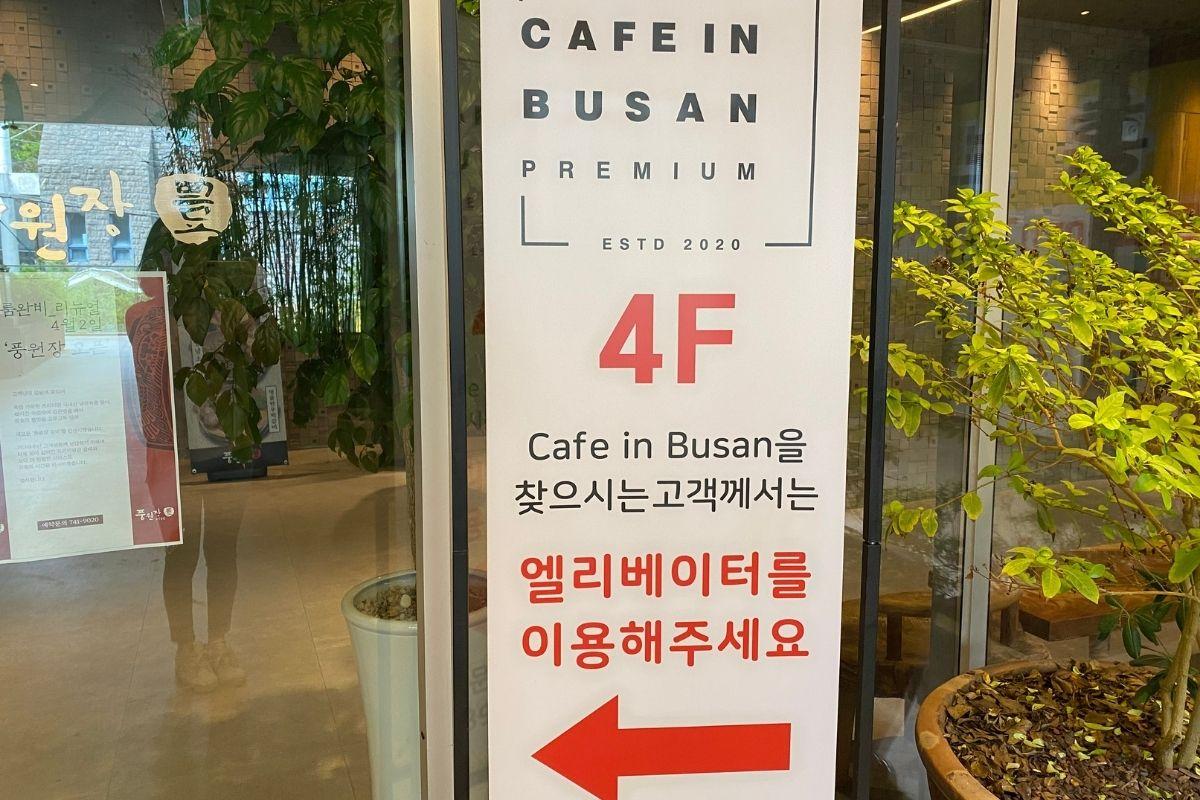 street direction to Cafe In Busan, Haeundae on the 4th floor