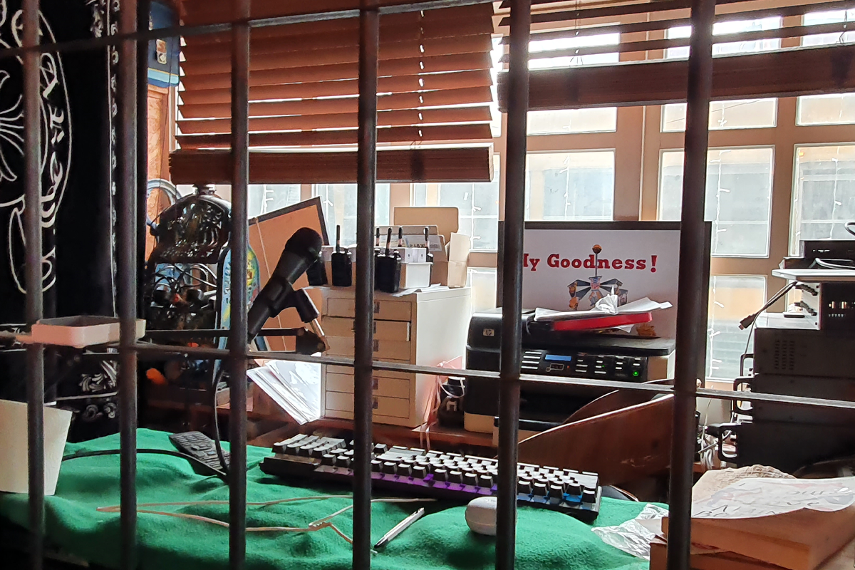 Shot of DJ equipment in Music Box