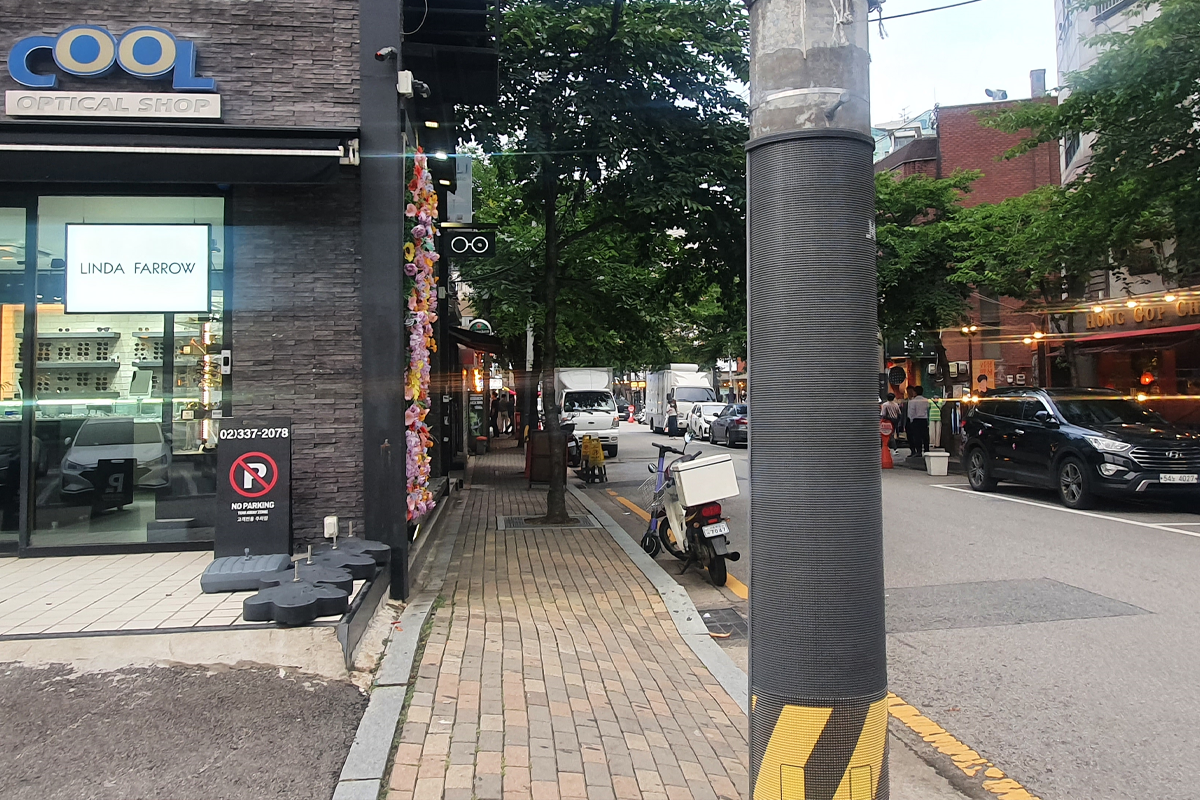 View of side street in Hongdae