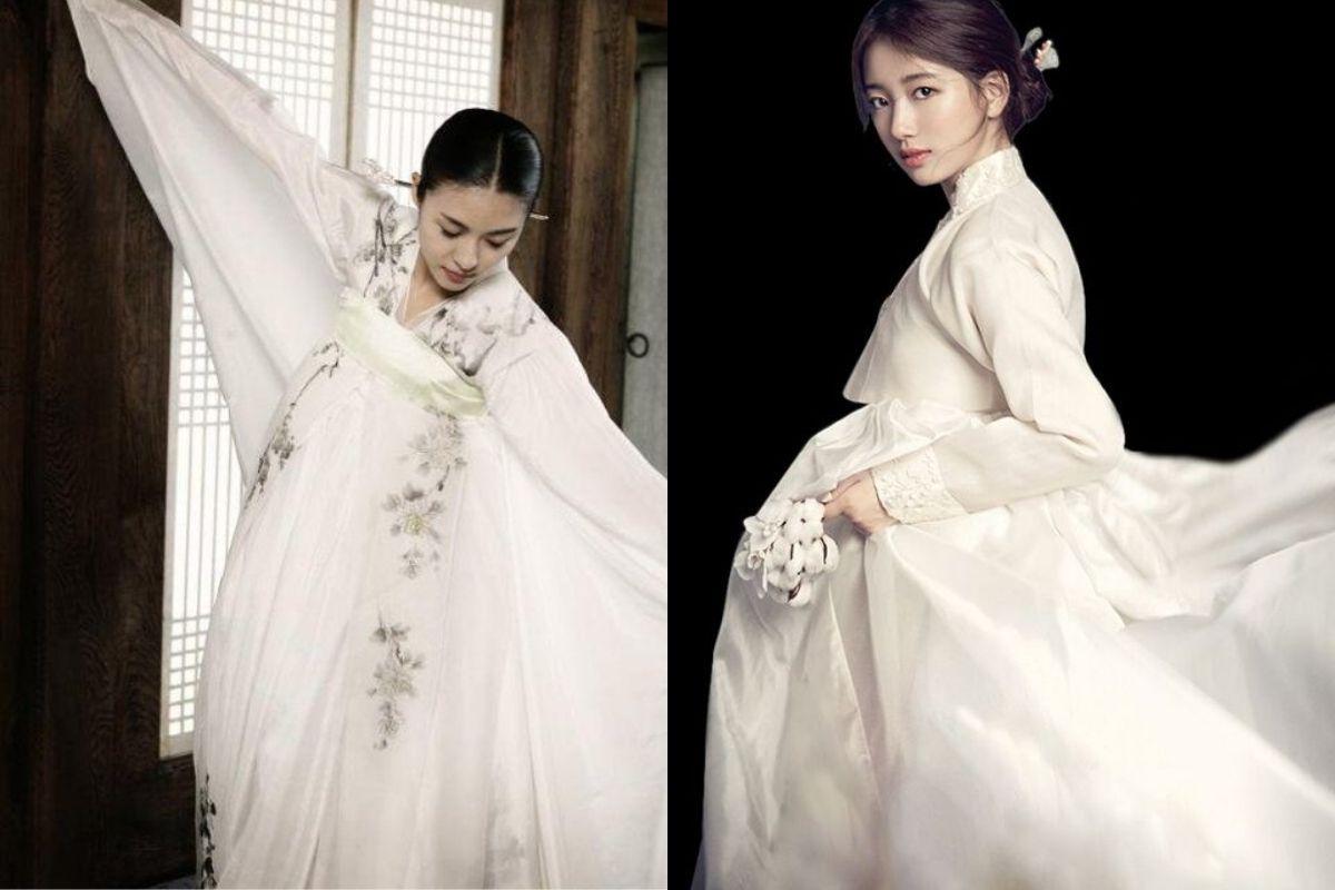 suzy, han ji won mặc hanbok trắng