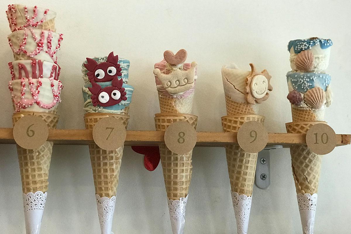 Another close-up shot of ice cream cone designs available