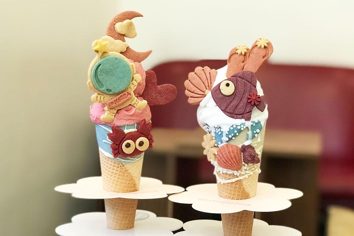 Two custom made ice cream orders