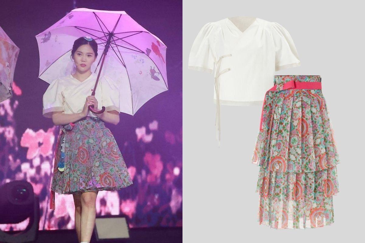 Hyojung Oh My Girl wearing Modern Hanbok Danha on stage