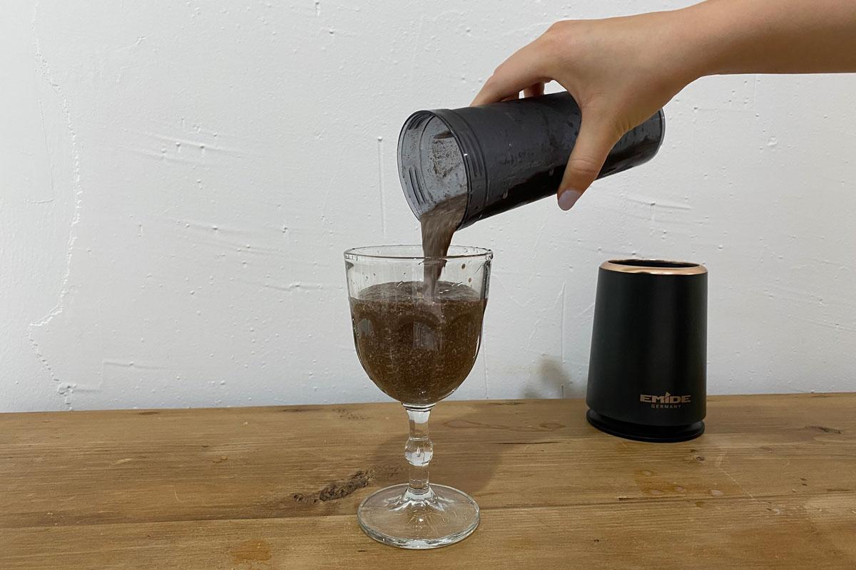 Pouring drink into glass