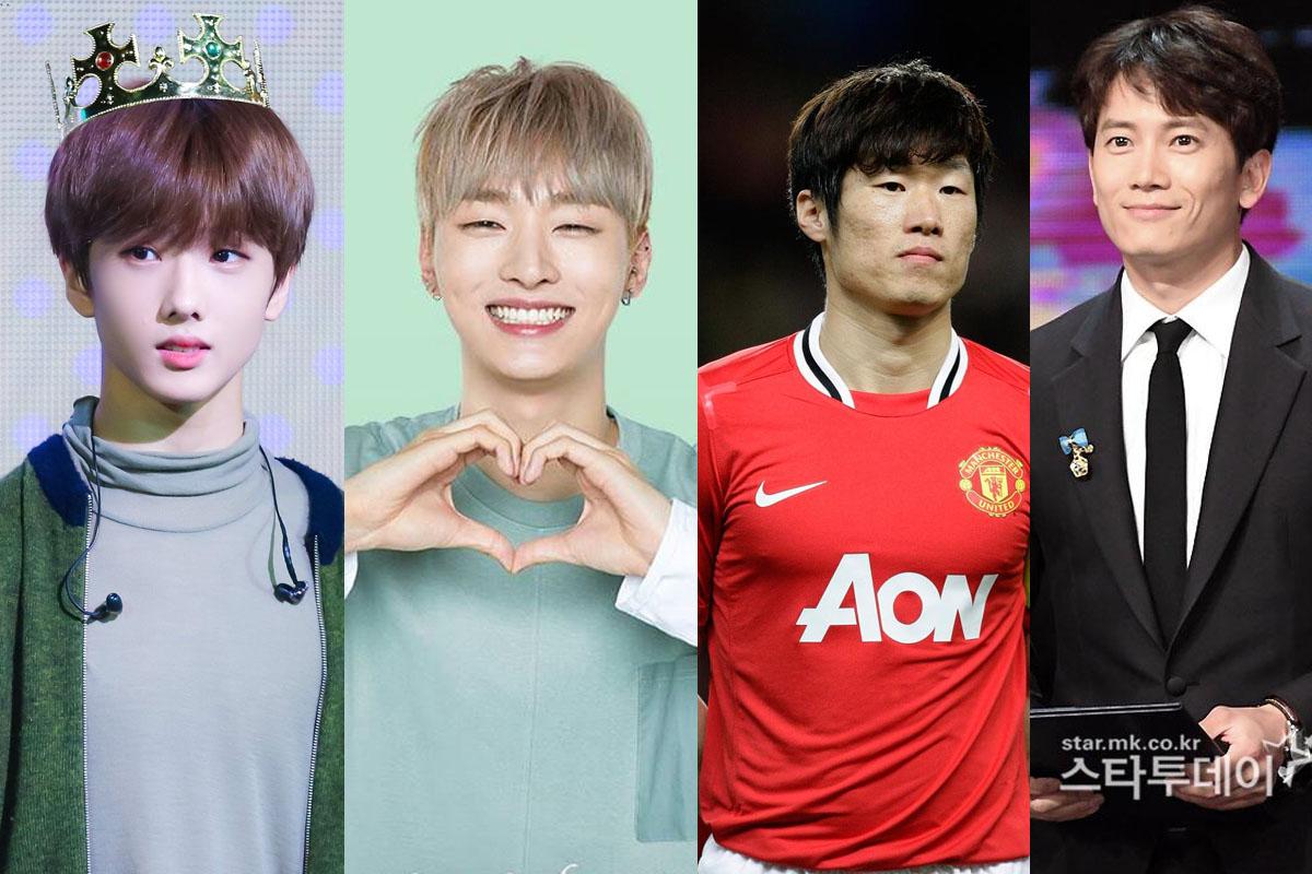 ภาพที่แสดงบุคคลที่ชื่อว่าจีซองในหลายสาขาอาชีพ ซึ่งมีทั้งนักกีฬาและศิลปิน เคป็อปปูล่าร์ในวัฒนธรรมเกาหลี