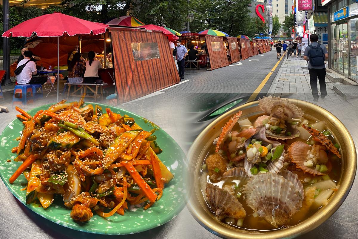 Strade Seomyeon e Nampodong Pojangmacha: tende per il cibo di strada a Busan