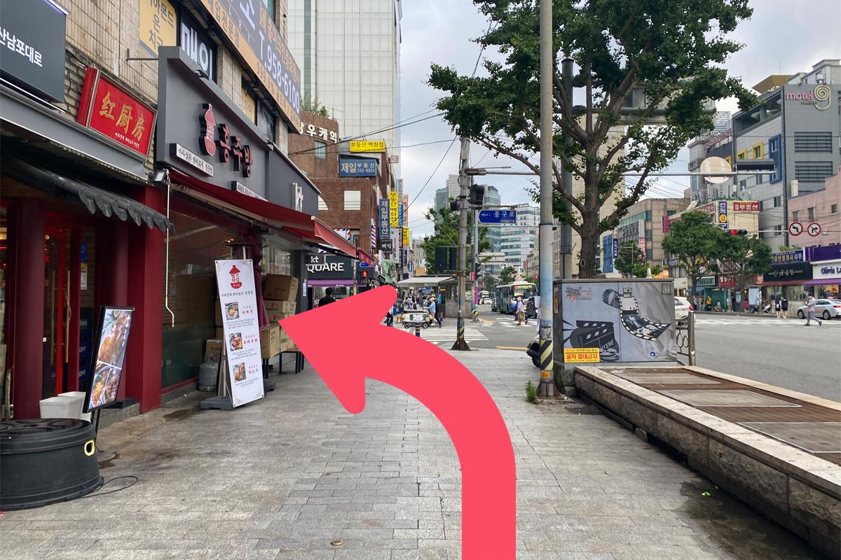 Busan Korea Nampodong Jagalchi, daytime city scene, roads and buildings