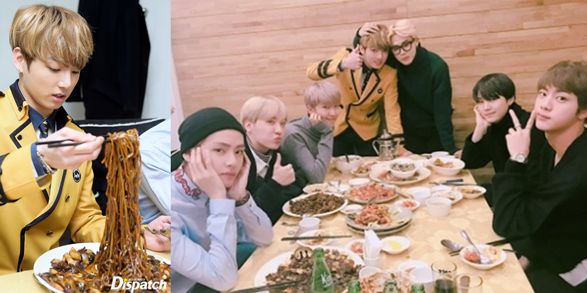 BTS eating jjajangmyeon for Jungkook