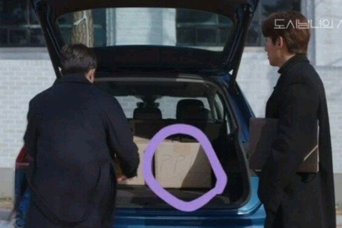 一輛車的車尾箱打開，裡面有一個紙箱，上面寫著PPL字樣。