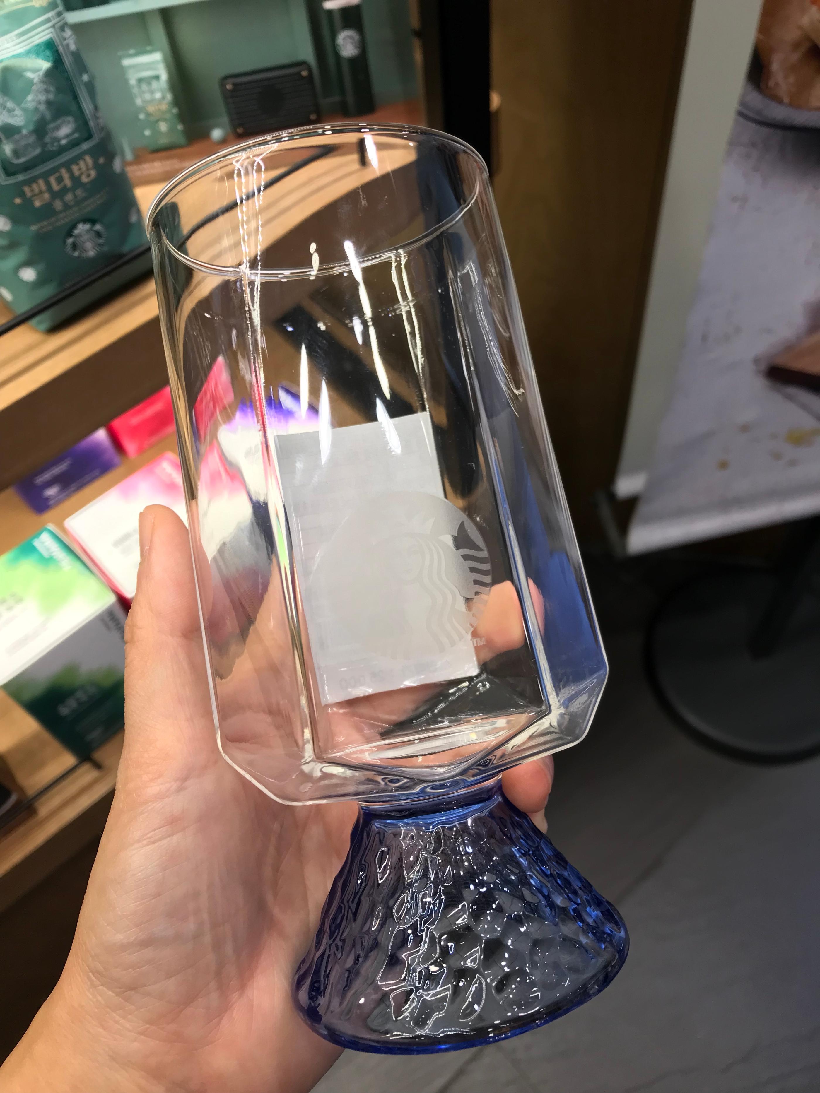 Starbucks Korea glass with detailing at base