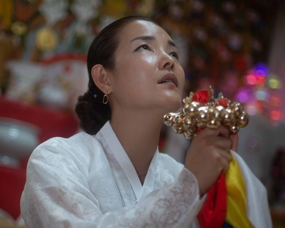 Korean shaman performing a rite