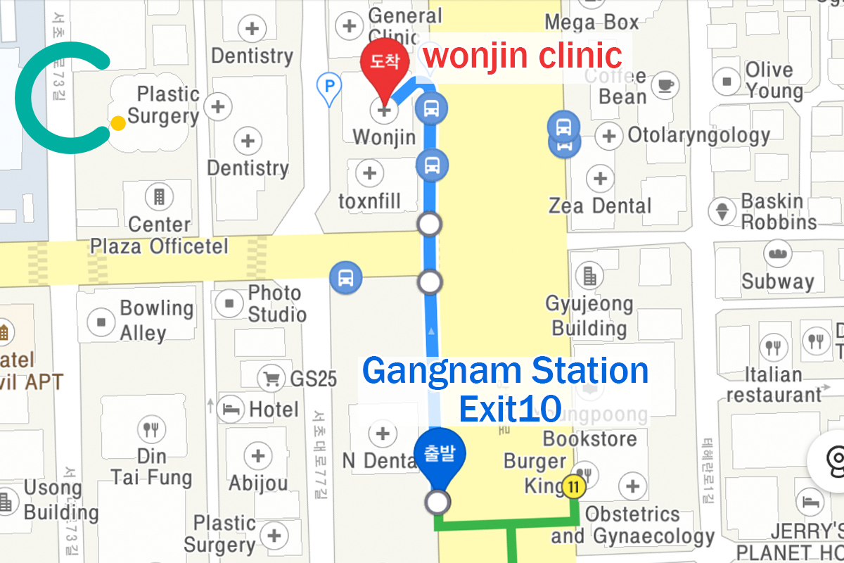 Wonjin Plastic Surgery map
