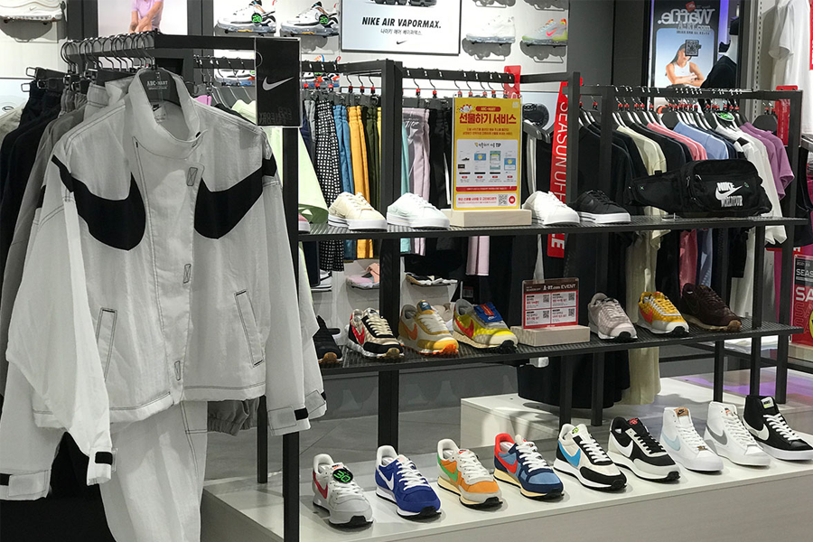 臺灣ABC Mart店內Nike鞋款展示,提供多款選擇