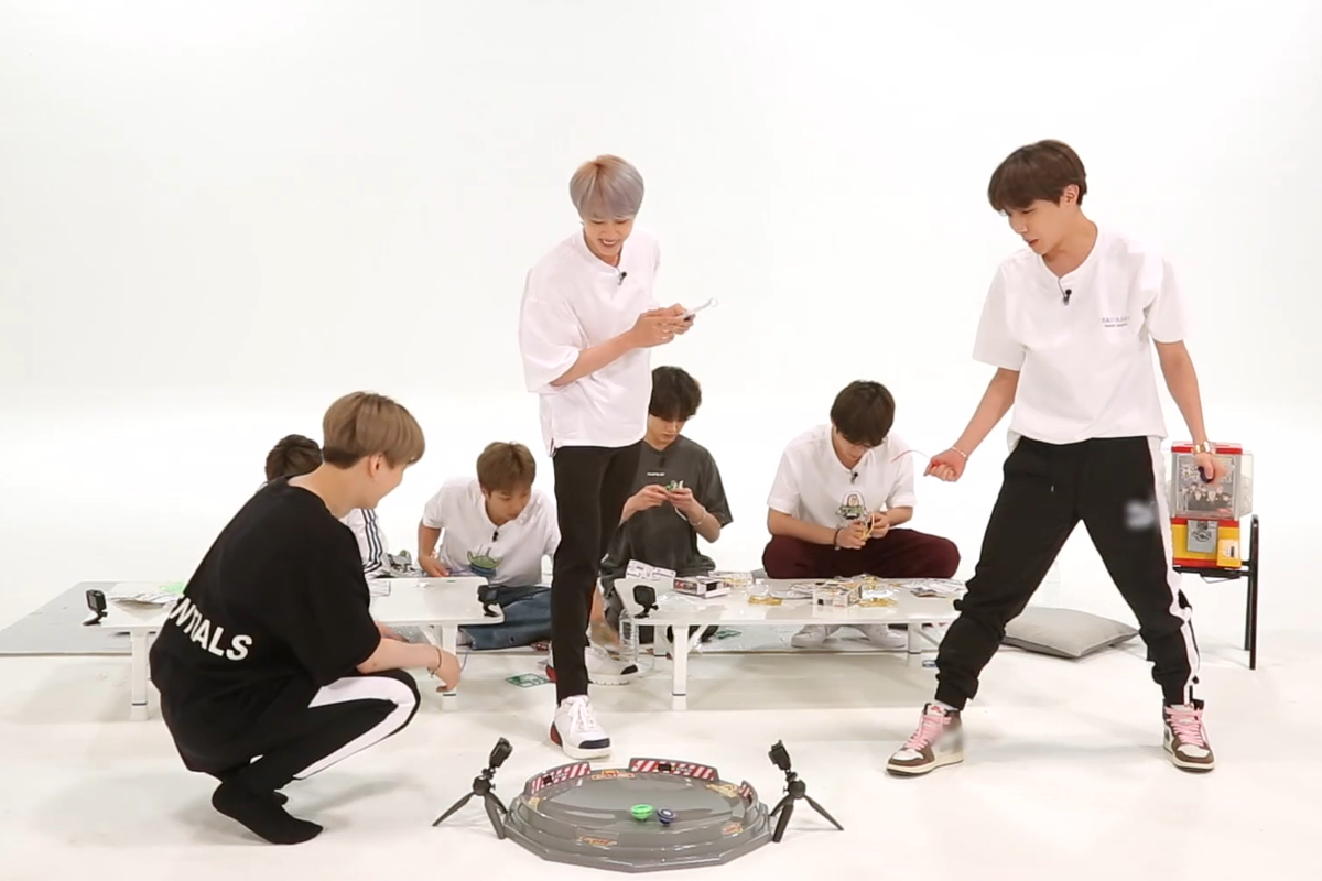 BTS playing Spinning Top Game
