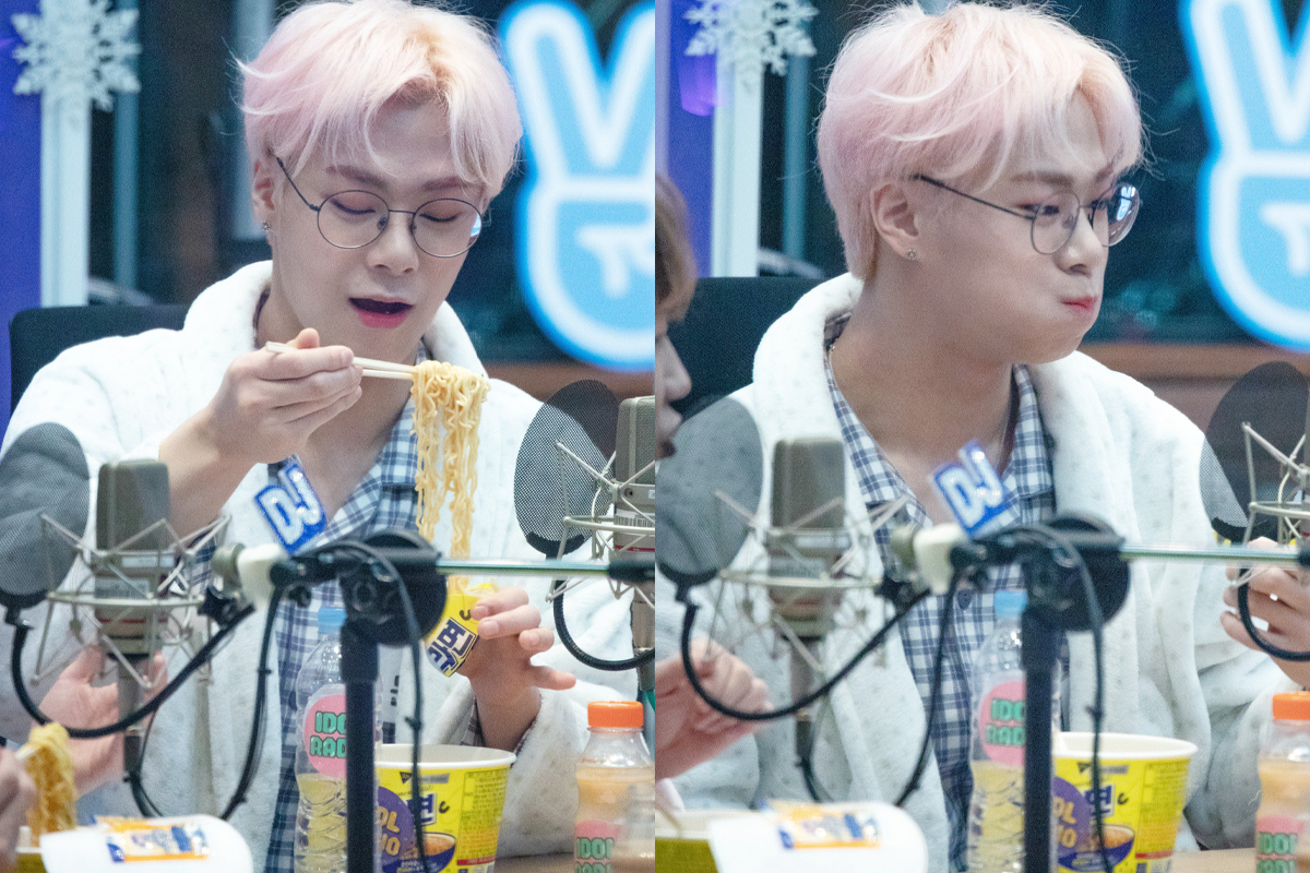 Moon Bin eating Jin mild