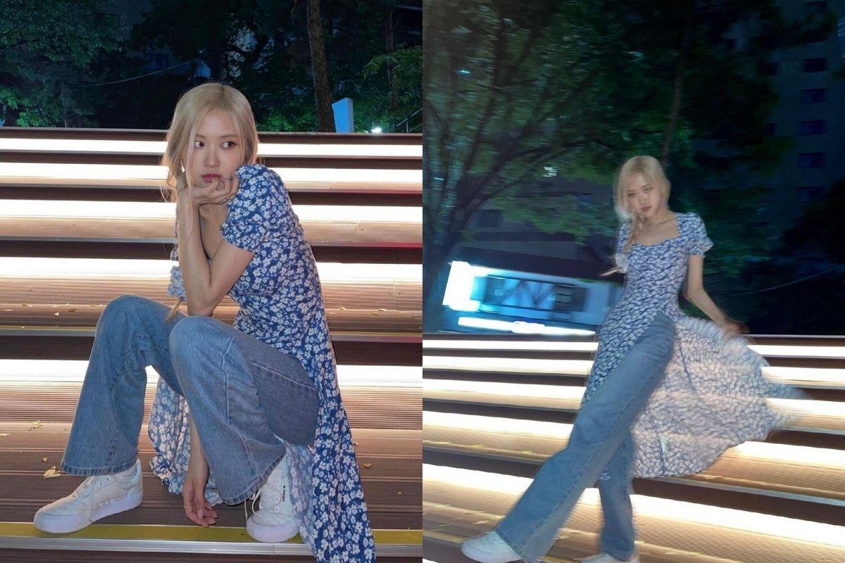 BLACKPINK Rosé 長裙搭牛仔褲