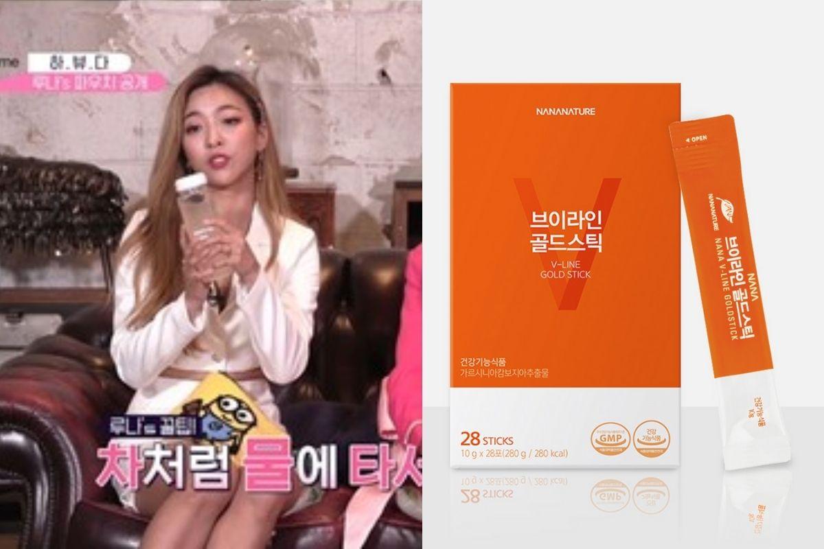 f(x) Luna V-Line Gold Stick thực phẩm hỗ trợ giảm cân được giới thiệu và sử dụng bởi sao Hàn